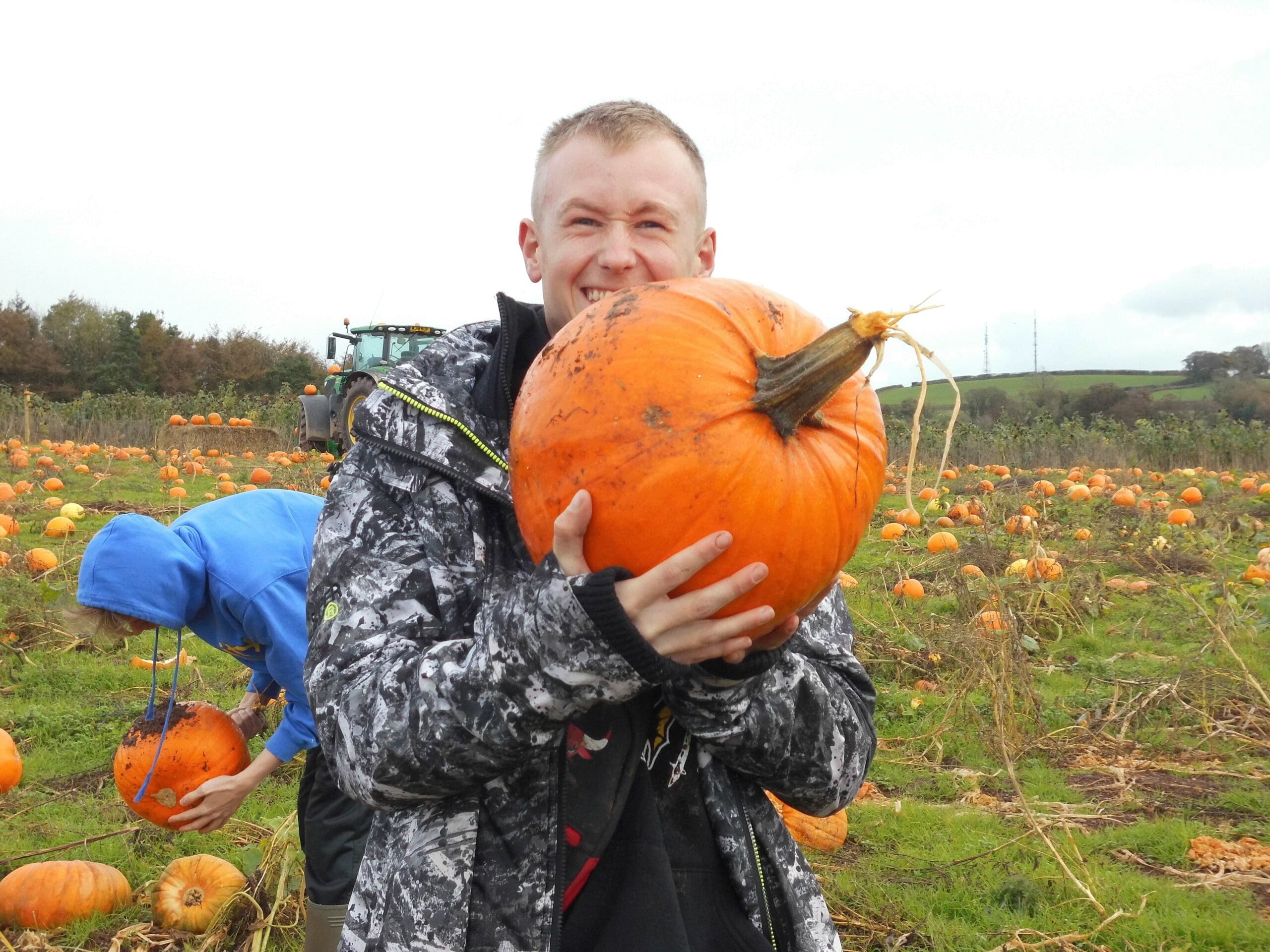 Pathway to progression teen outside with pumpkin dartington devon